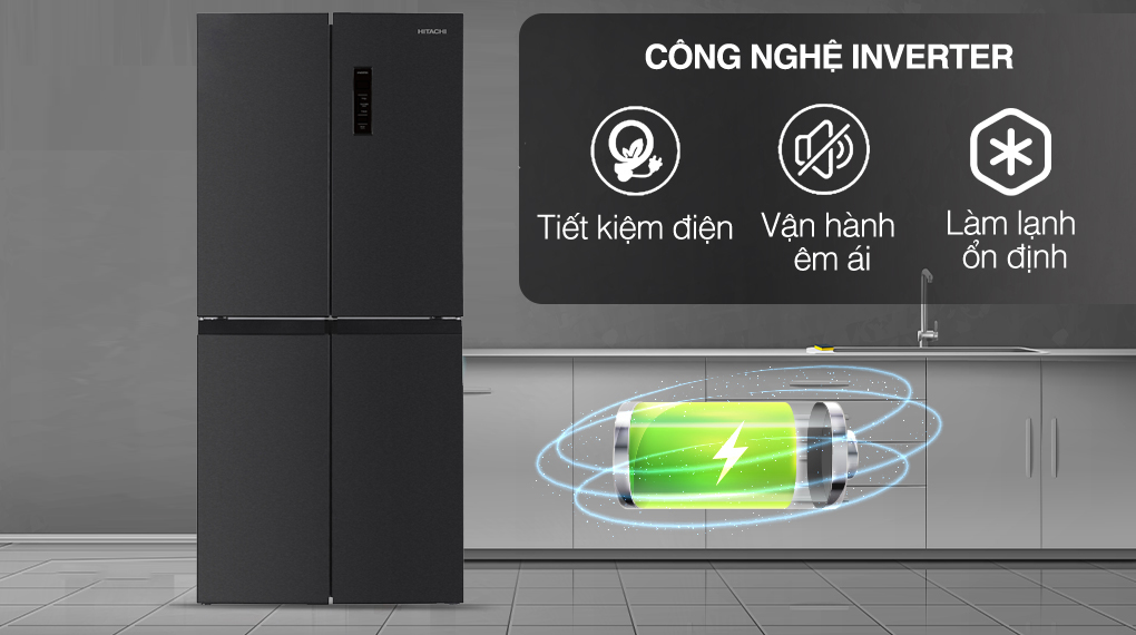 Tủ lạnh Hitachi Inverter 466 lít Multi Door HR4N7522DSDXVN - Công nghệ tiết kiệm điện