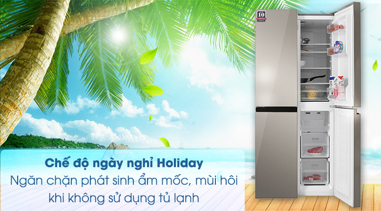 Tủ lạnh Sharp Inverter 401 lít SJ-FXP480VG-CH - Chức Năng Ngày Nghỉ Holiday