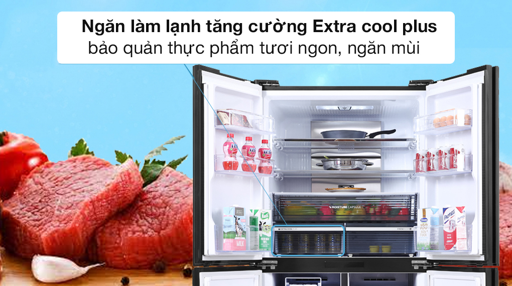 Tủ lạnh Sharp Inverter 525 lít SJ-FXP600VG-BK - Ngăn làm lạnh Extra Cool Plus