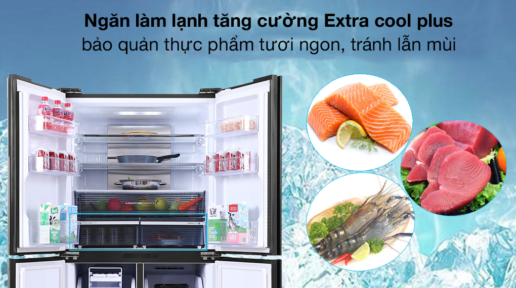 Tủ lạnh Sharp Inverter 525 lít SJ-FX600V-SL - Ngăn Extra cool plus 